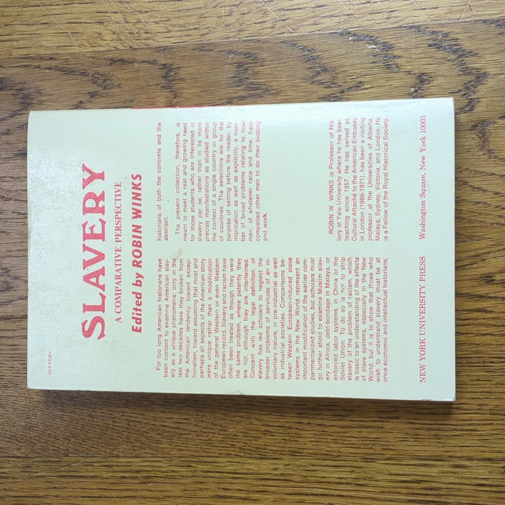 Vintage 70s Slavery A Comparative Perspective Paperback Nonfiction Book - Picture 4 of 17